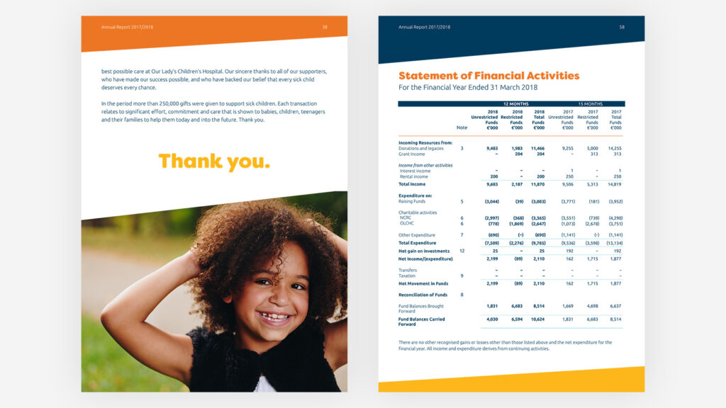 Mockup of CMRF Annual Report 2018 pages