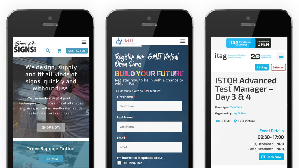 Examples of mobile responsive web design
